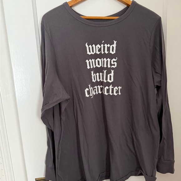 torrid Tops - Torrid Signature Jersey in Dark Gray 3X “Weird Moms Build Character”